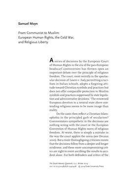 Samuel Moyn from Communist to Muslim: European Human Rights