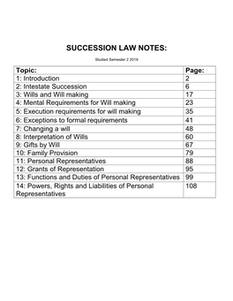 Succession Law Notes