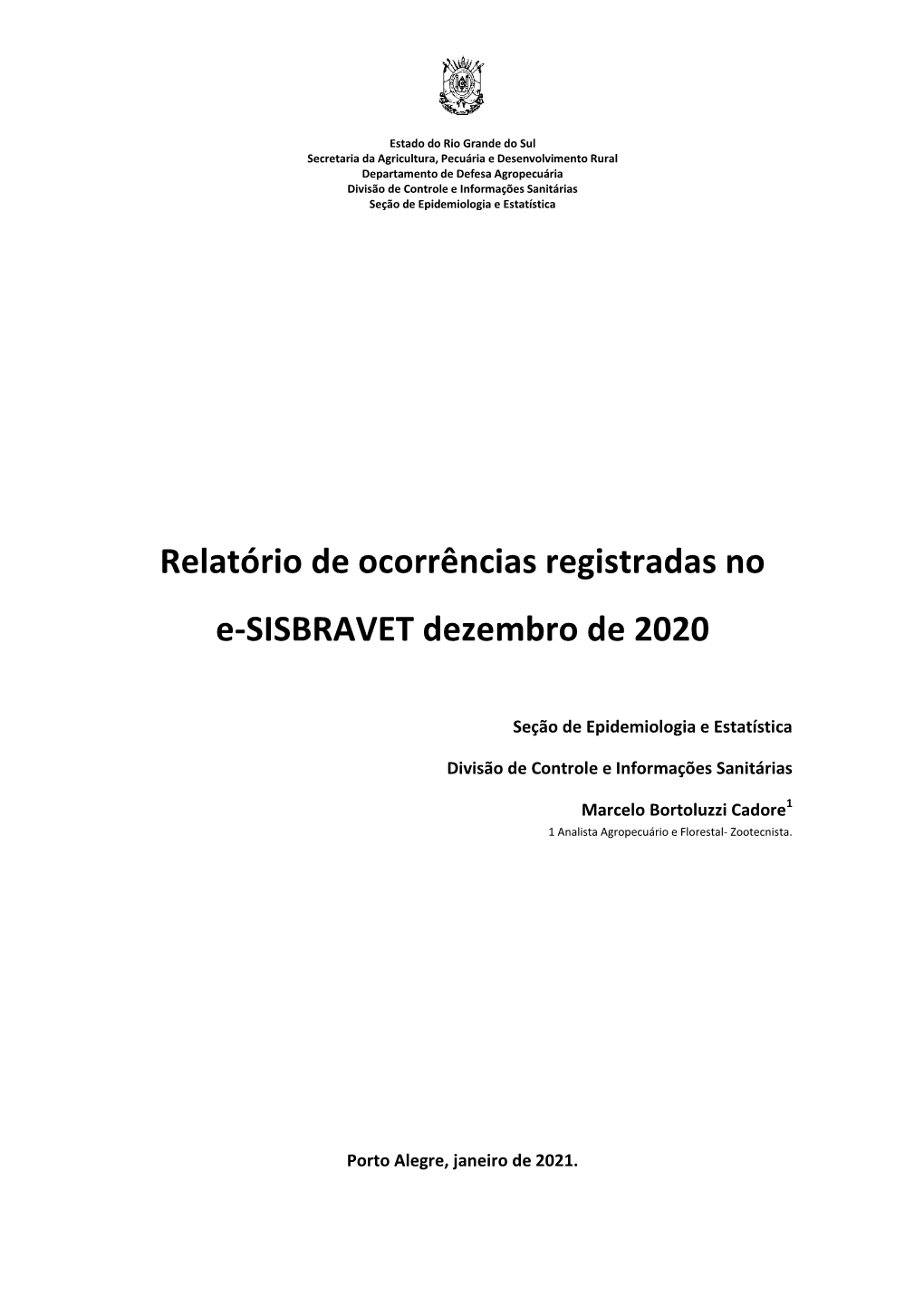 Relatorio Mensal Dezembro 2020 Sisbravet