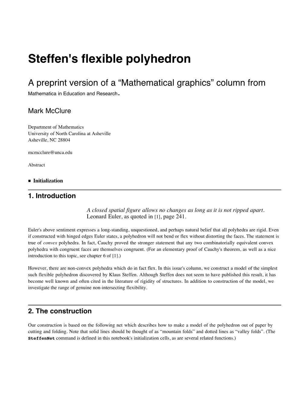 Steffen's Flexible Polyhedron