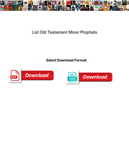 List Old Testament Minor Prophets