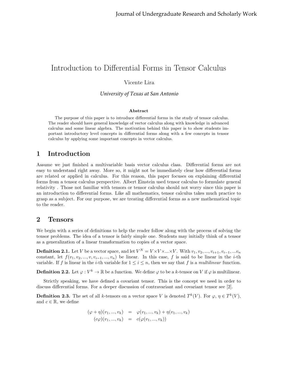 Introduction to Differential Forms in Tensor Calculus