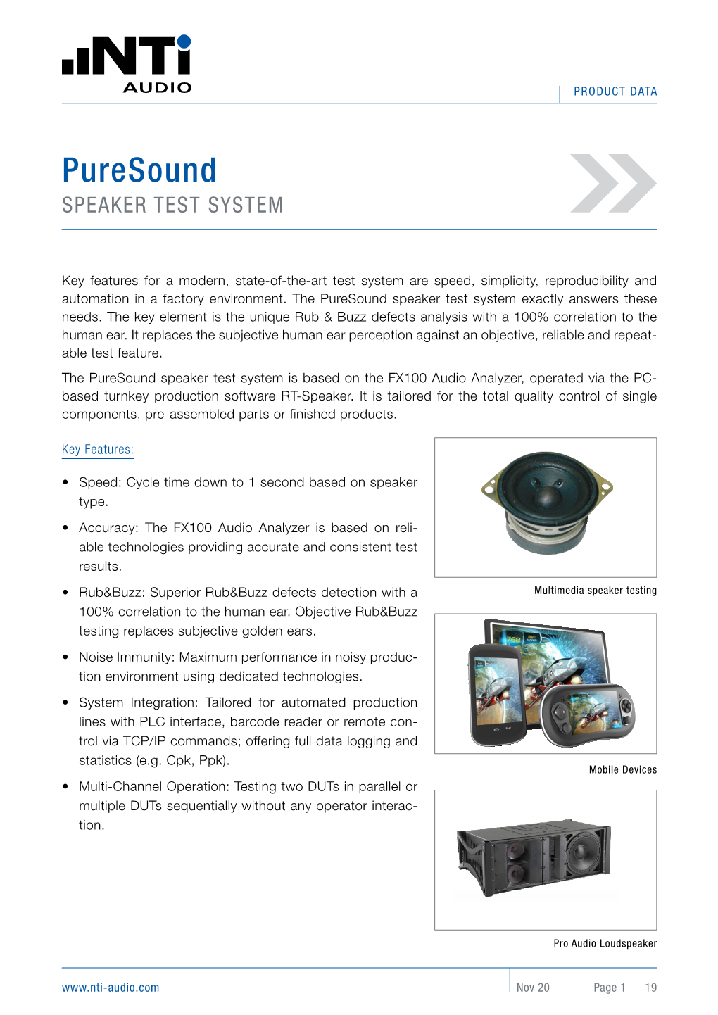 Puresound SPEAKER TEST SYSTEM