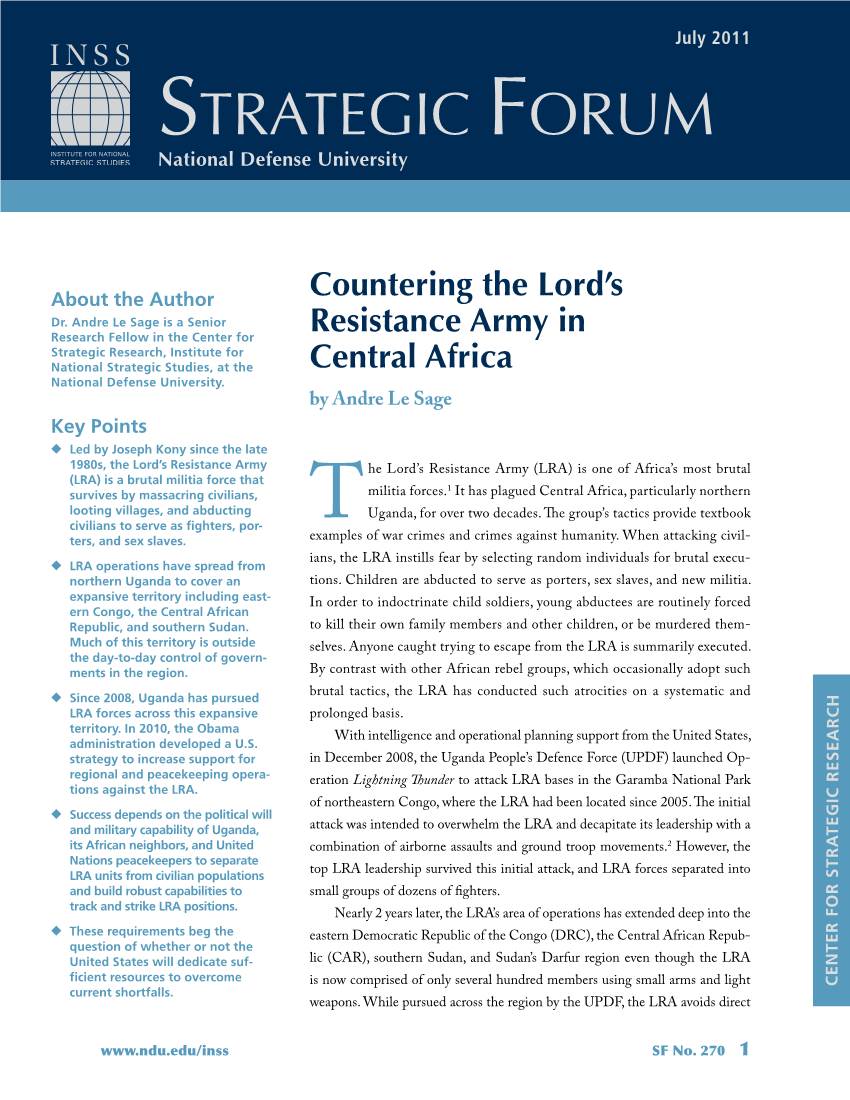 Countering the Lord's Resistance