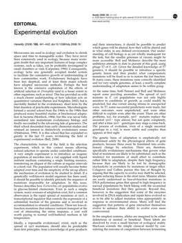 Experimental Evolution