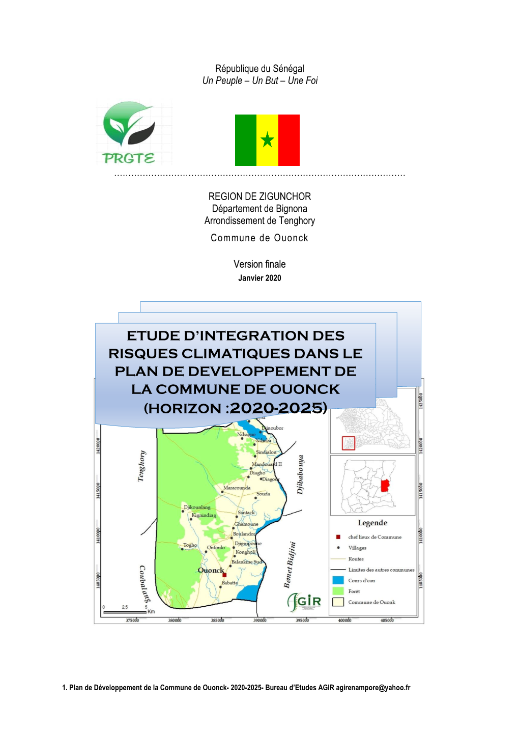Etude D'integration Des Risques Climatiques Dans Le Plan De Developpement De La Commune De Ouonck (Horizon :2020-2025)