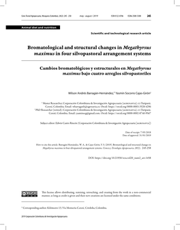 Bromatological and Structural Changes in Megathyrsus Maximus in Four Silvopastoral Arrangement Systems