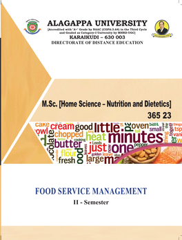 FOOD SERVICE MANAGEMENT Ietetics]