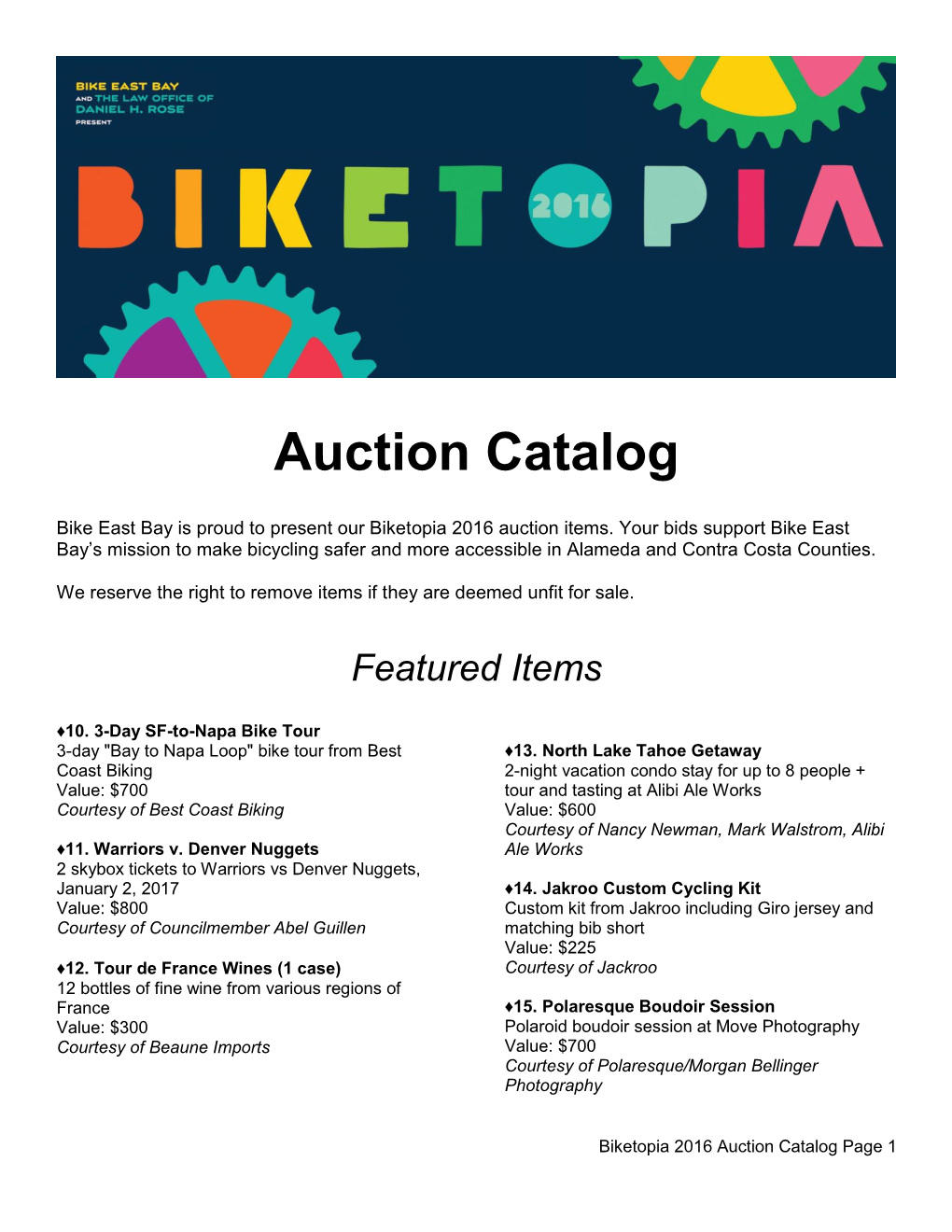 Auction Catalog