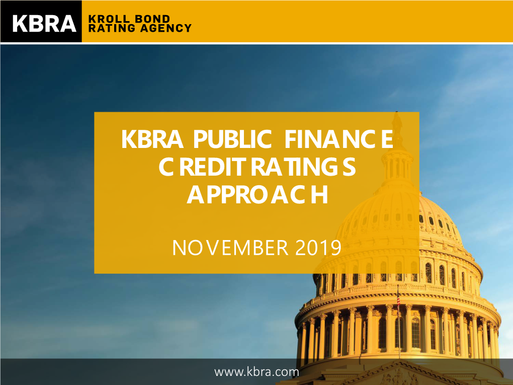 Kbra Public Finance Credit Ratings Approach