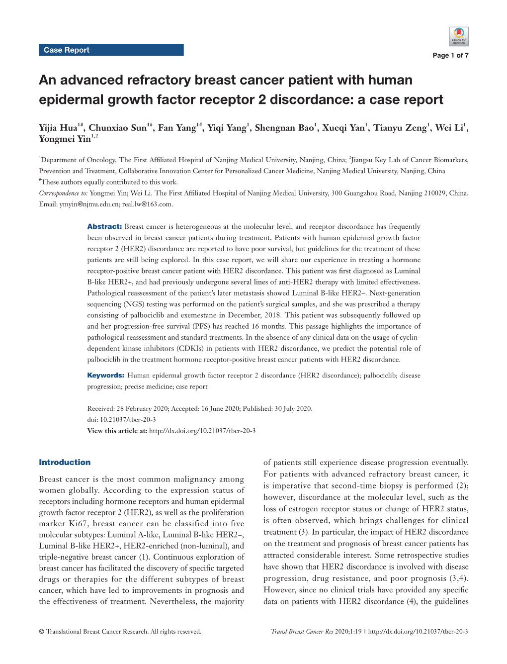 An Advanced Refractory Breast Cancer Patient with Human Epidermal Growth Factor Receptor 2 Discordance: a Case Report