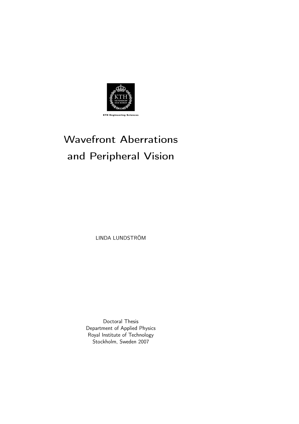 Wavefront Aberrations and Peripheral Vision