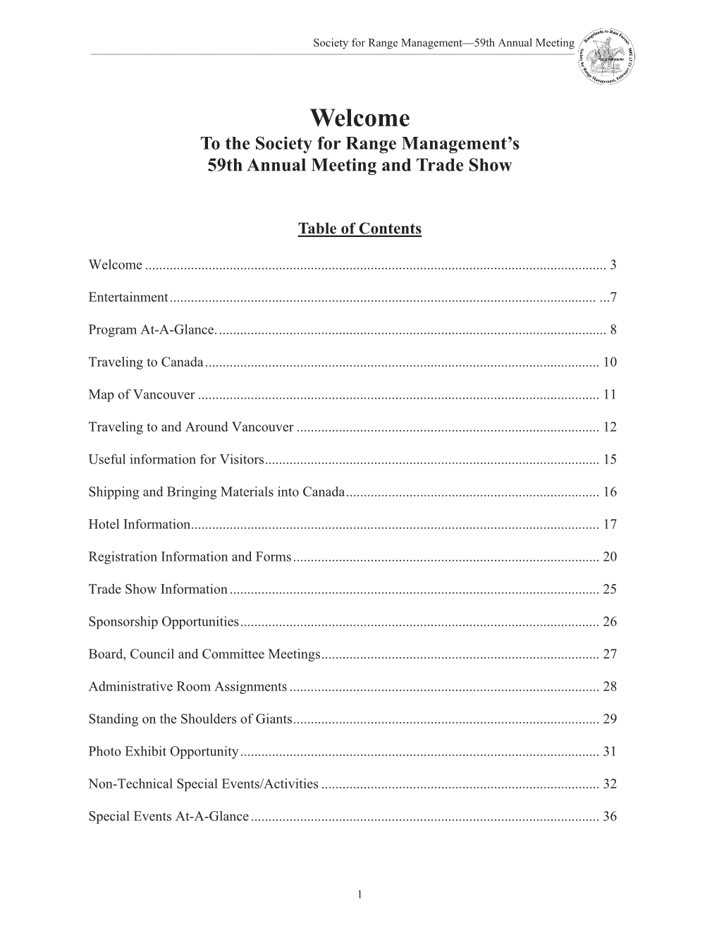 SRM 59Th ANNUAL MEETING.2005 Finalversion.Pub