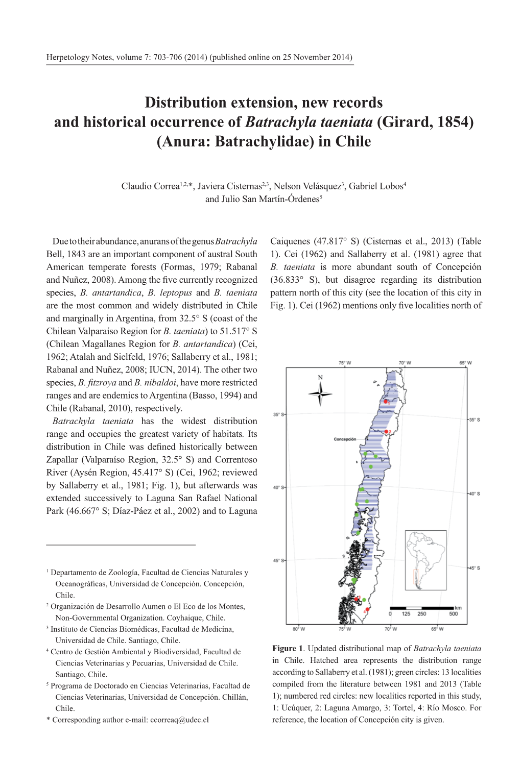 (Anura: Batrachylidae) in Chile