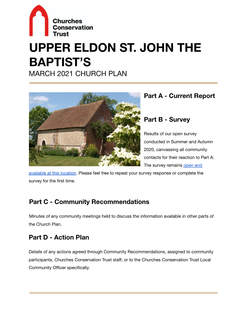 Upper Eldon Church Plan