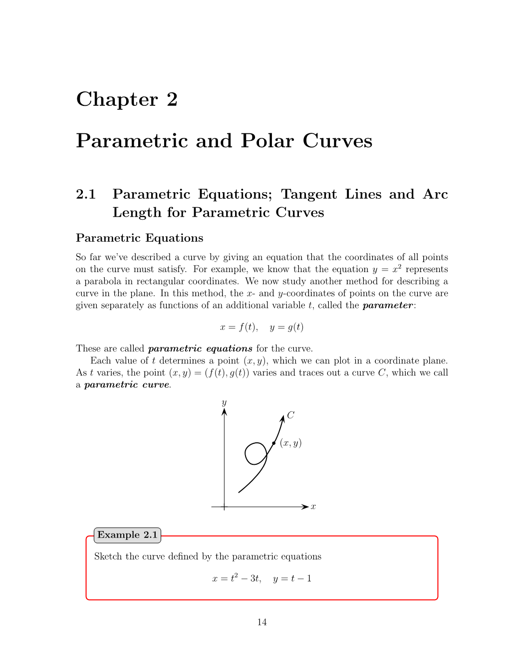 Chapter 2 Parametric and Polar Curves