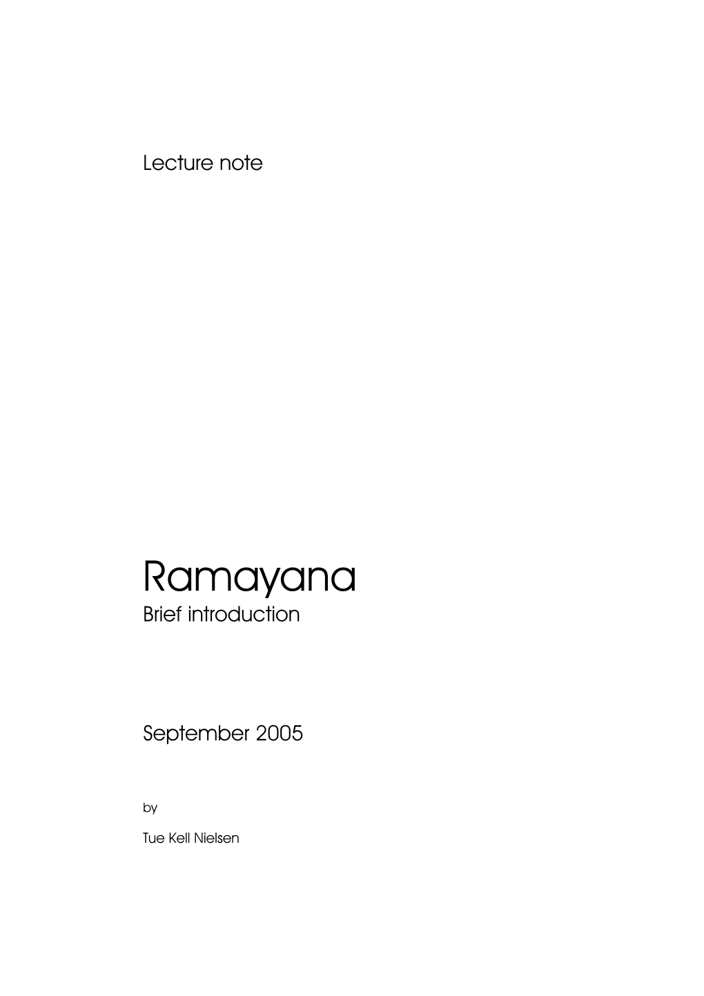 Ramayana Brief Introduction