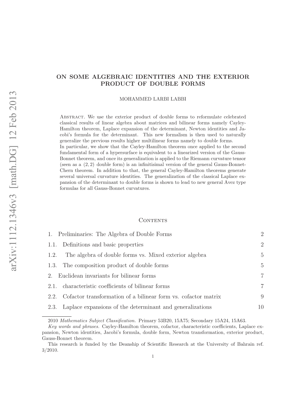 Arxiv:1112.1346V3 [Math.DG] 12 Feb 2013 3/2010