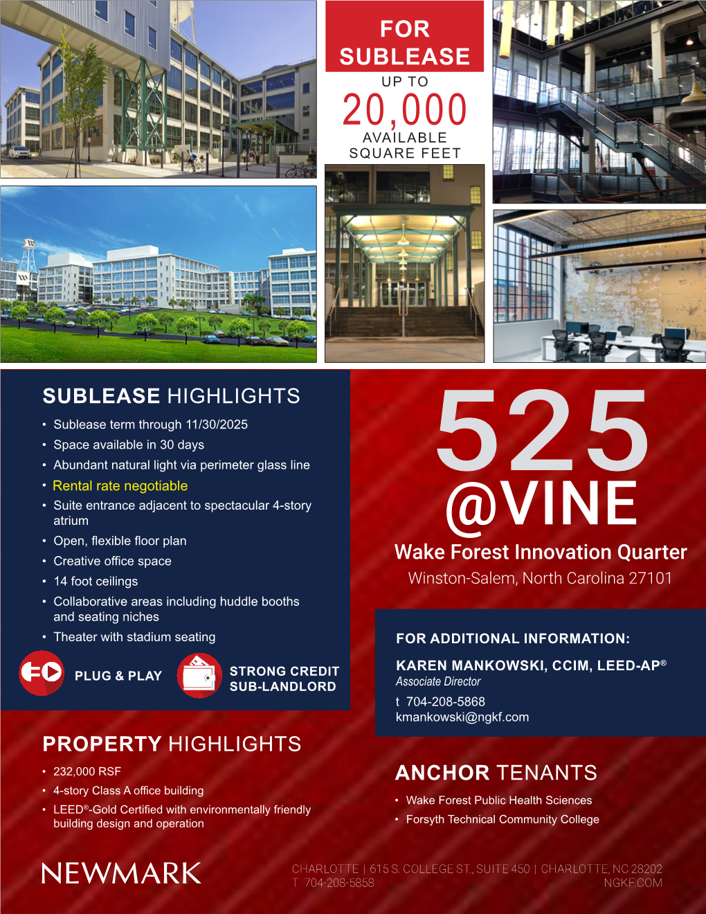 For Sublease up to 20,000 Available Square Feet