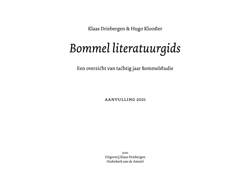 Bommel Literatuurgids