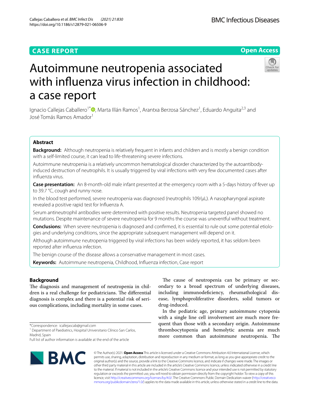 Autoimmune Neutropenia Associated With