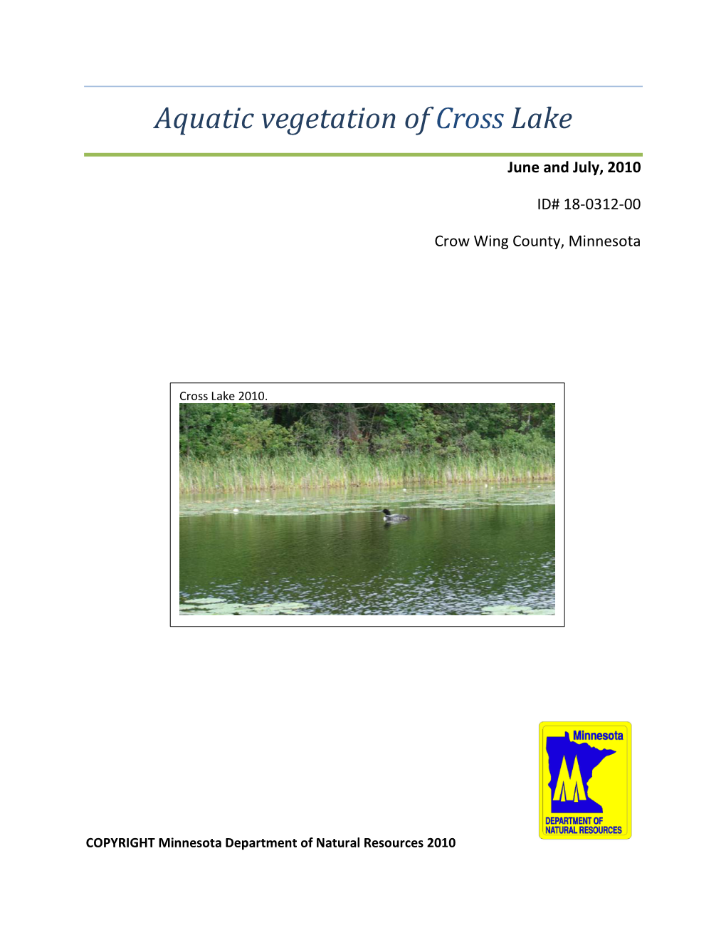 Aquatic Vegetation of Cross Lake