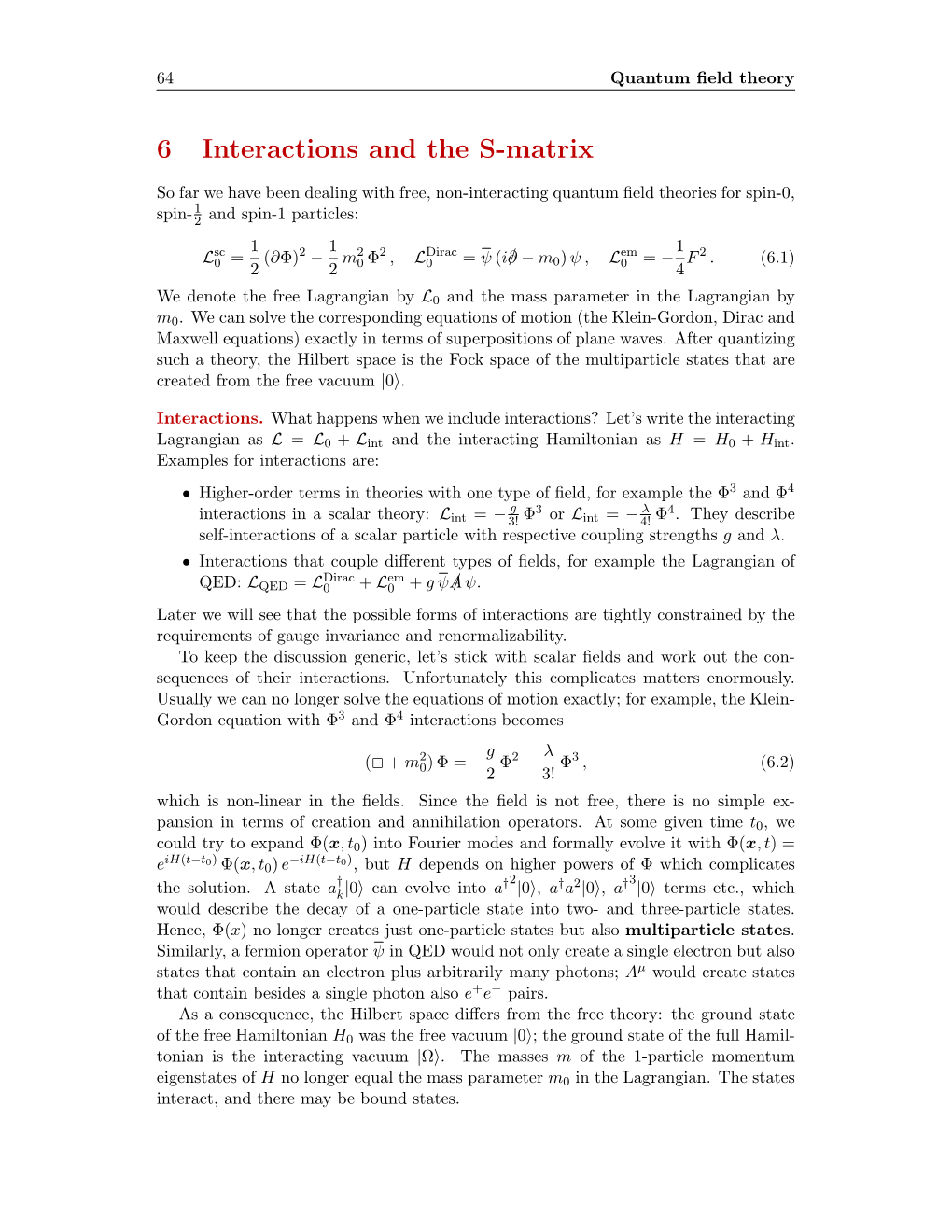 6 Interactions and the S-Matrix