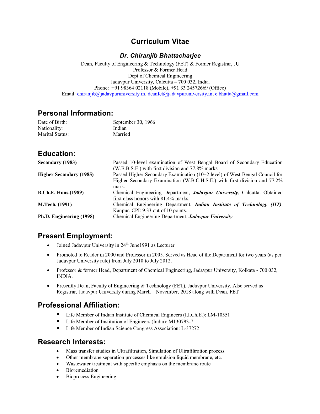 Curriculum Vitae