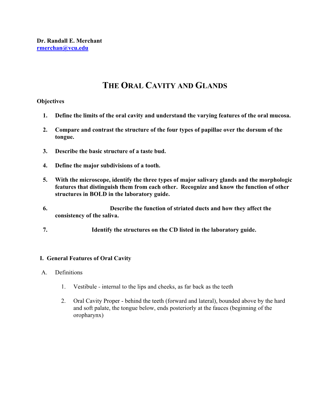 Oral Cavity and Glands