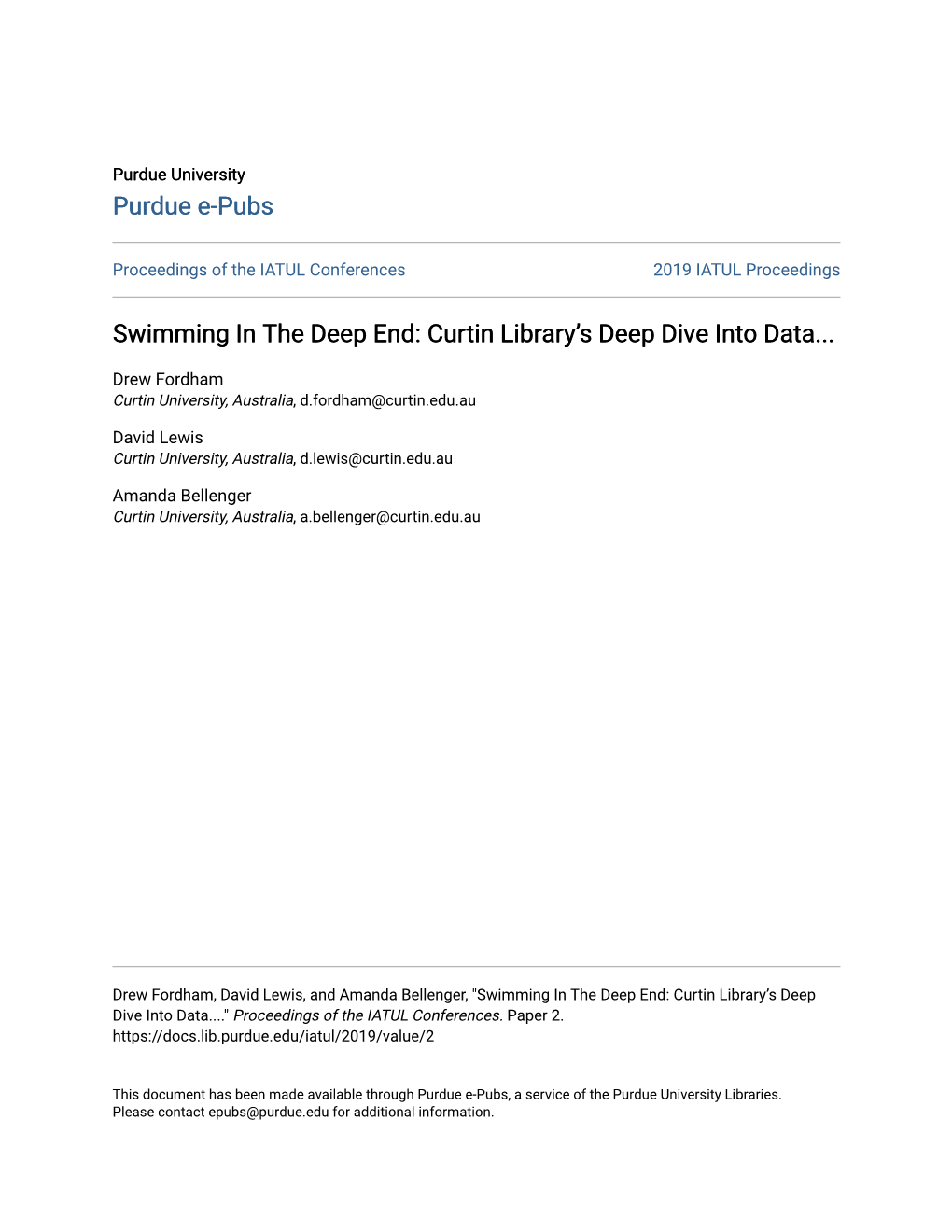 Curtin Library's Deep Dive Into Data