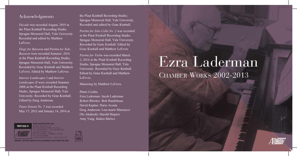 Ezra Laderman University