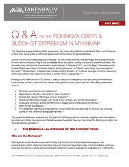 A Q&A on the Rohingya Crisis & Buddhist Extremism in Myanmar