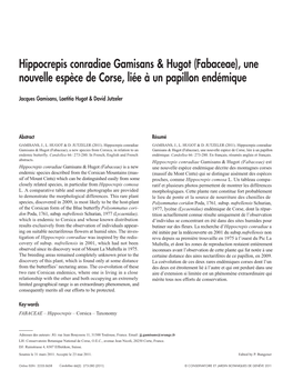 Hippocrepis Conradiae Gamisans & Hugot (Fabaceae)