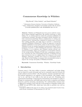 Commonsense Knowledge in Wikidata
