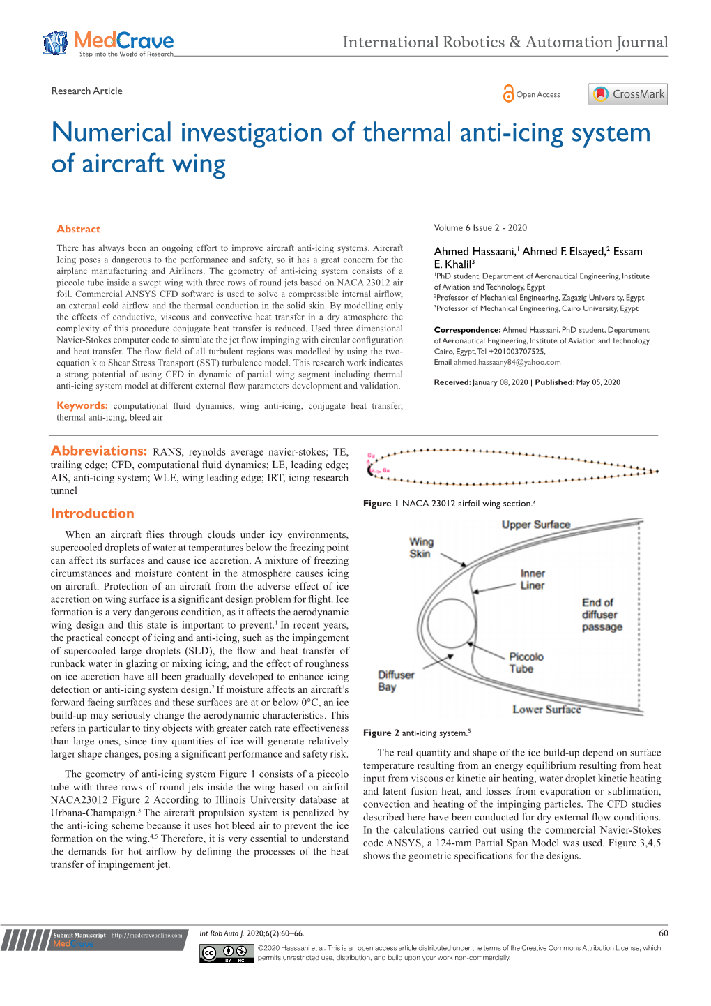 Numerical Investigation of Thermal Anti-Icing System of Aircraft Wing