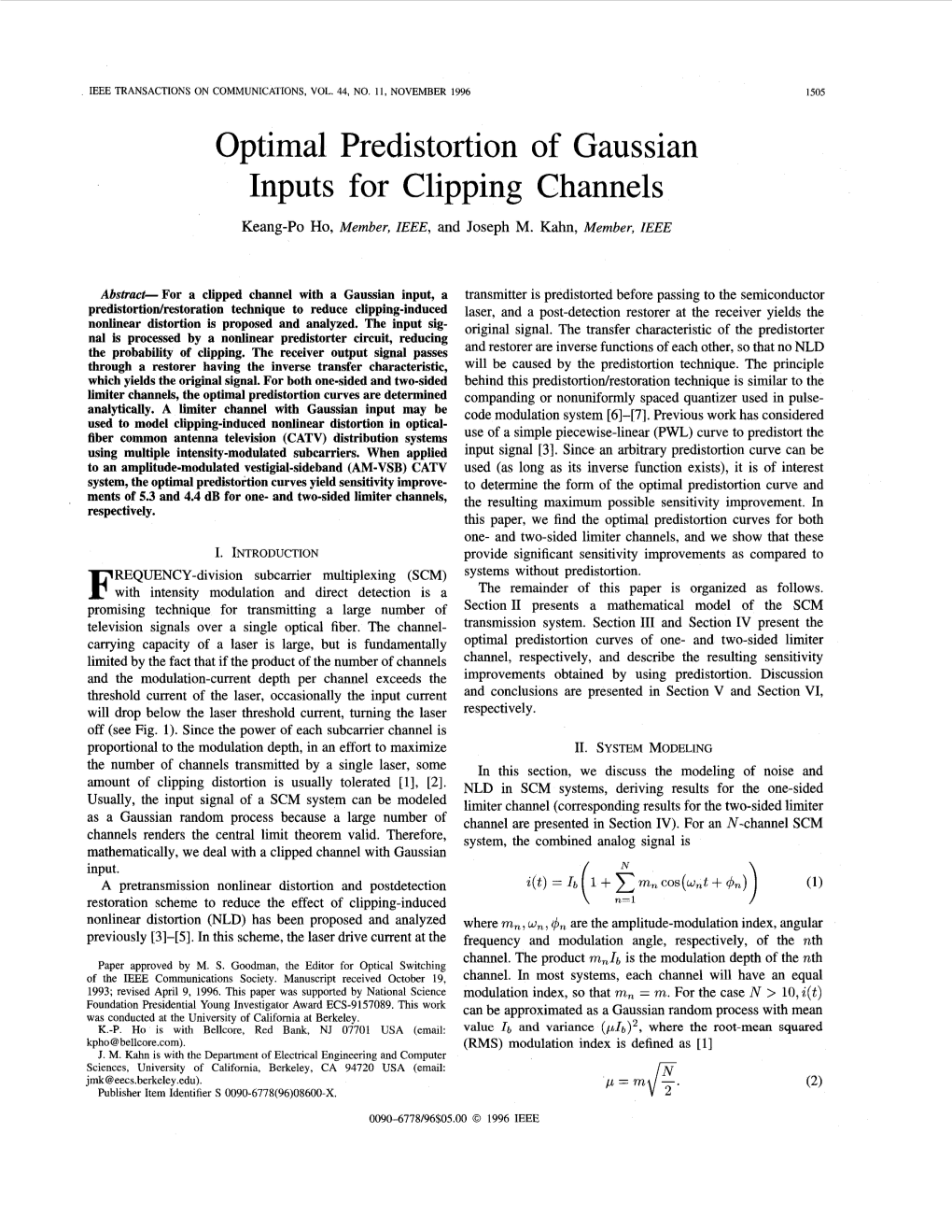 Optimal Predistortion of Gaussian Inputs for Clipping Channels