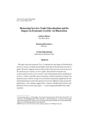Measuring Services Trade Liberalization and Its Impact on Economic Growth: an Illustration