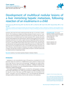 Development of Multifocal Nodular Lesions of a Liver Mimicking Hepatic Metastasis, Following Resection of an Insulinoma in a Child