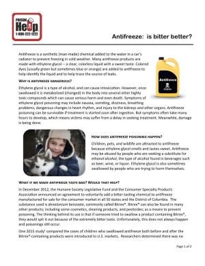 Antifreeze: Is Bitter Better?