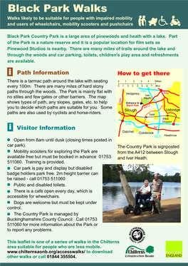 Black Park Walks Walks Likely to Be Suitable for People with Impaired Mobility and Users of Wheelchairs, Mobility Scooters and Pushchairs