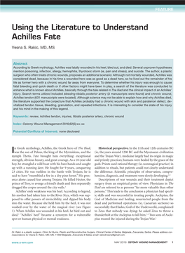 2016 Using the Literature to Understand Achilles' Fate