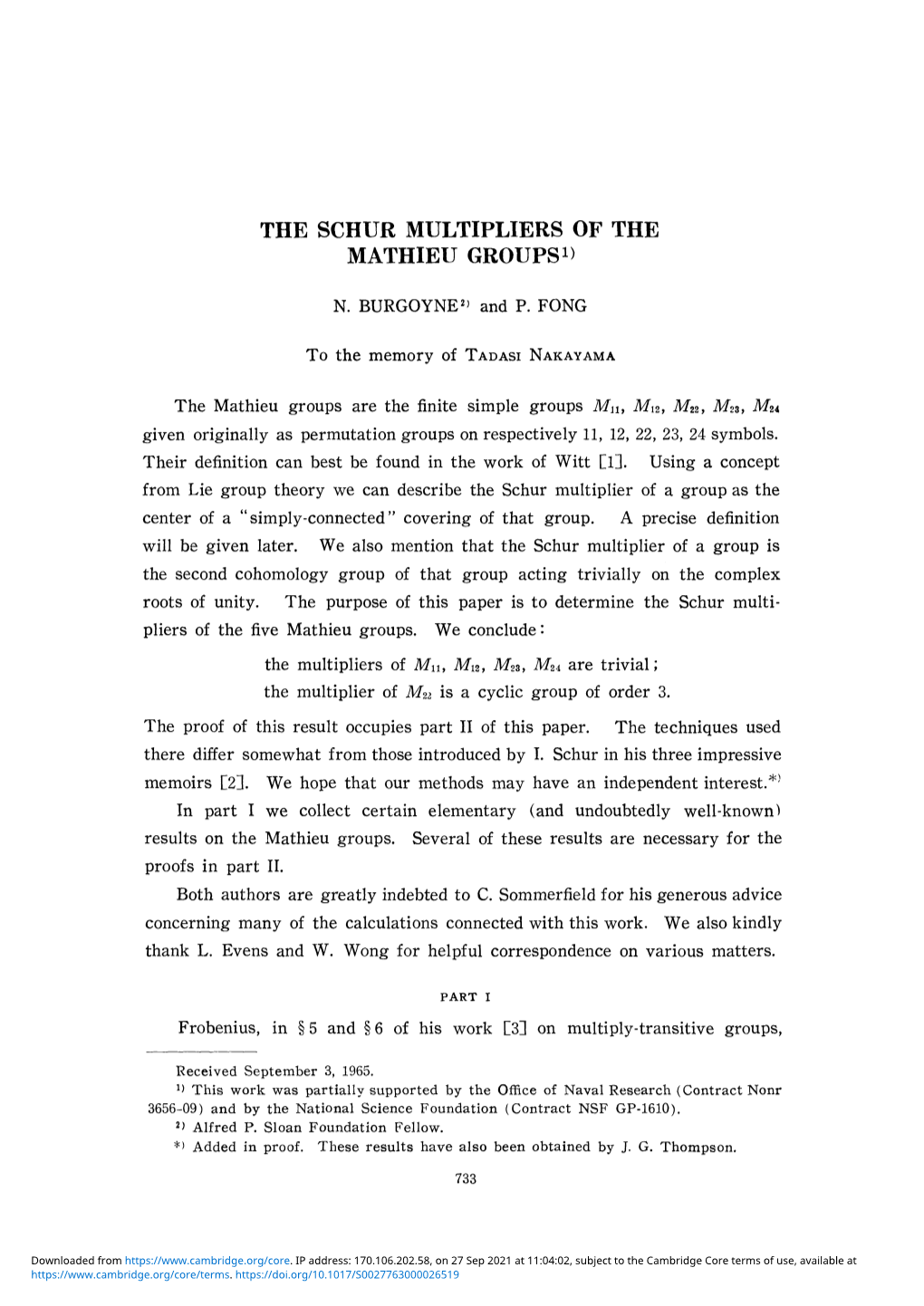 The Schur Multipliers of the Mathieu Groups1)