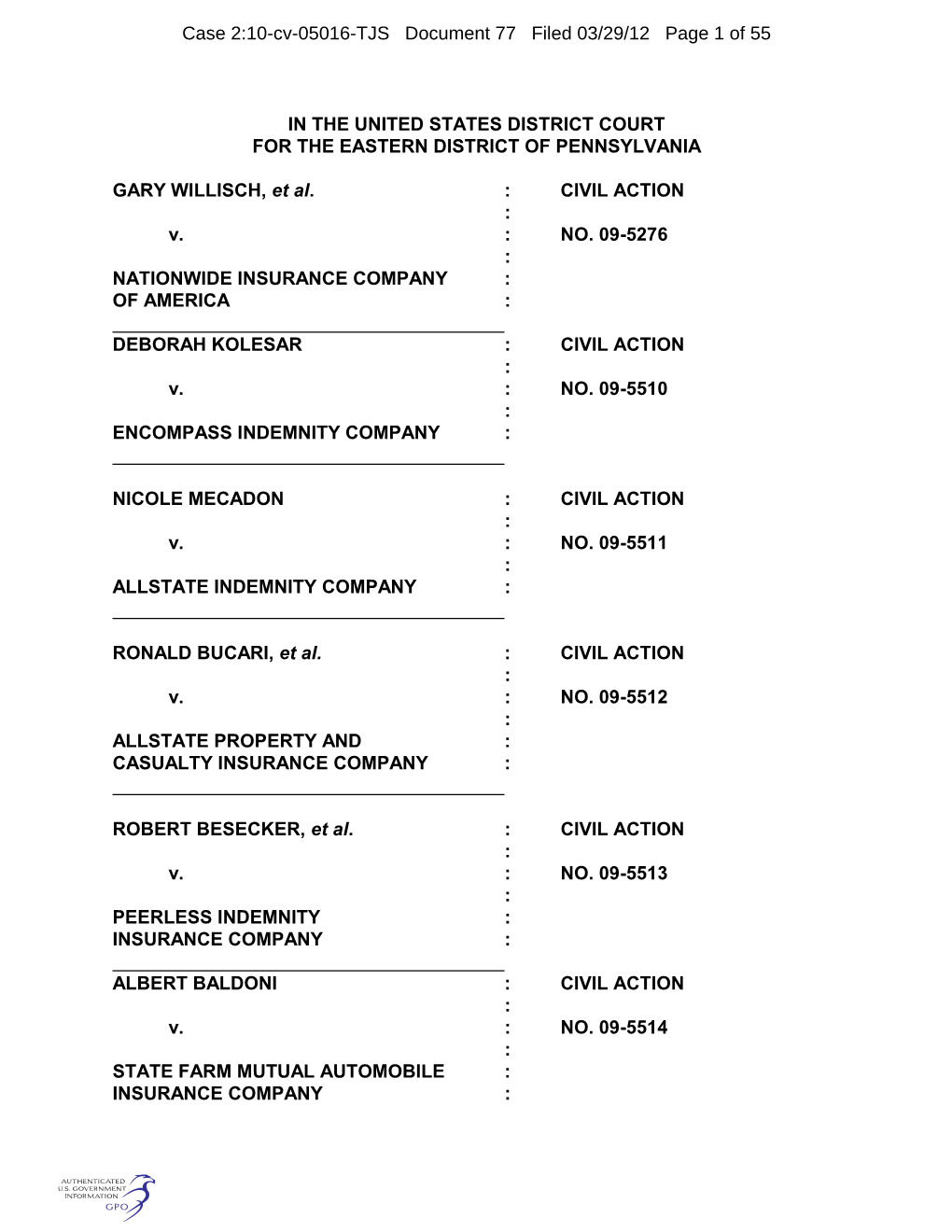 In the United States District Court for the Eastern District of Pennsylvania