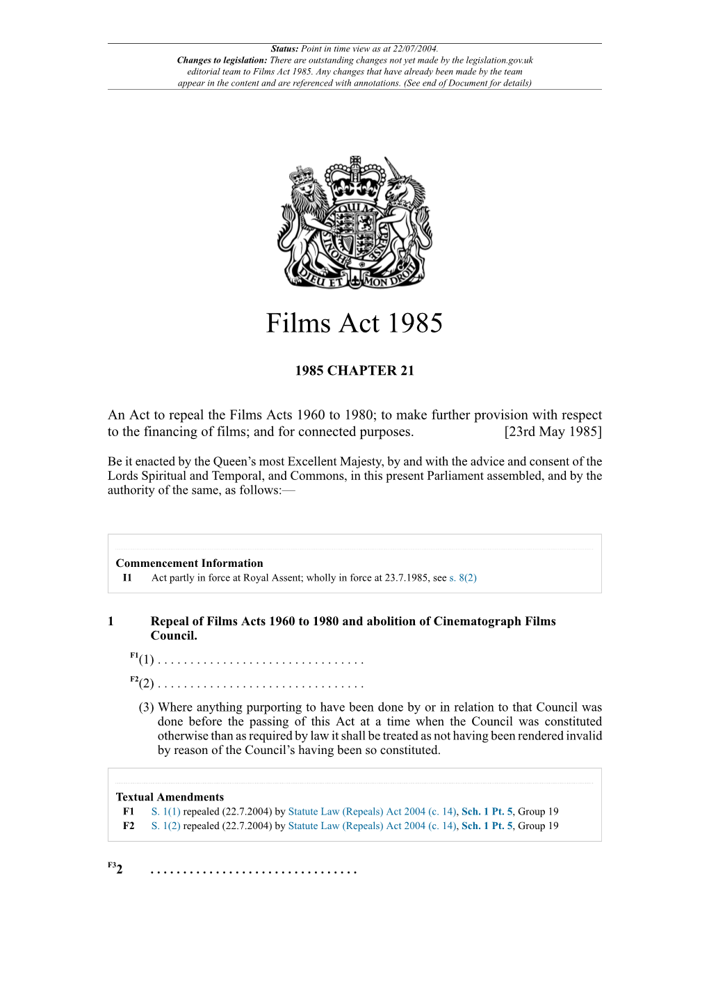 Films Act 1985