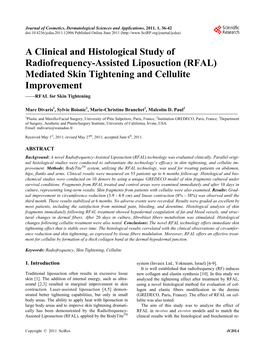A Clinical and Histological Study of Radiofrequency-Assisted Liposuction (RFAL) Mediated Skin Tightening and Cellulite Improvement ——RFAL for Skin Tightening