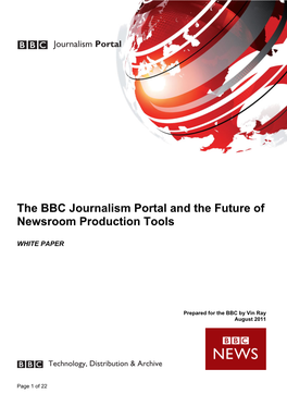 The BBC Journalism Portal and the Future of Newsroom Production Tools