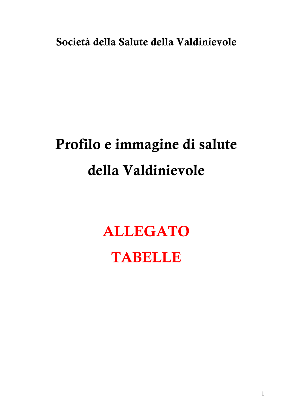 Profilo Di Salute Tabelle