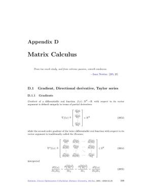 Matrix Calculus