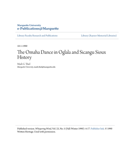The Omaha Dance in Oglala and Sicangu Sioux History Mark G