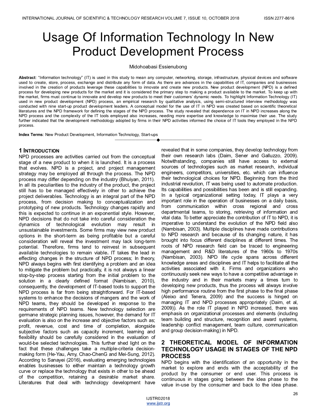 Usage of Information Technology in New Product Development Process